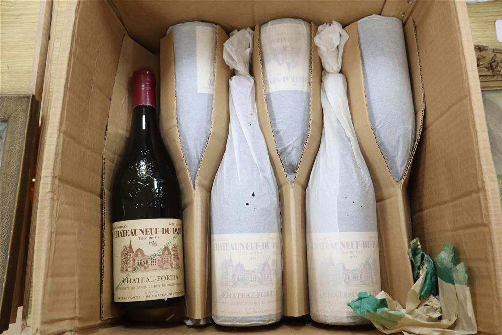 Six bottles of Tete Cru Chateau neuf du pape 1971